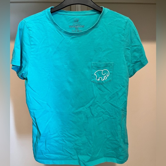 ivory ella Tops - Ivory Ella Aqua Tee with Elephant Design